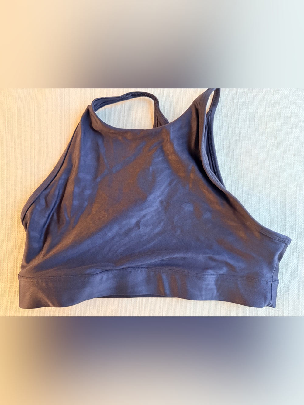 Athleta High Neck Crop Sports Bra - Charcoal Gray